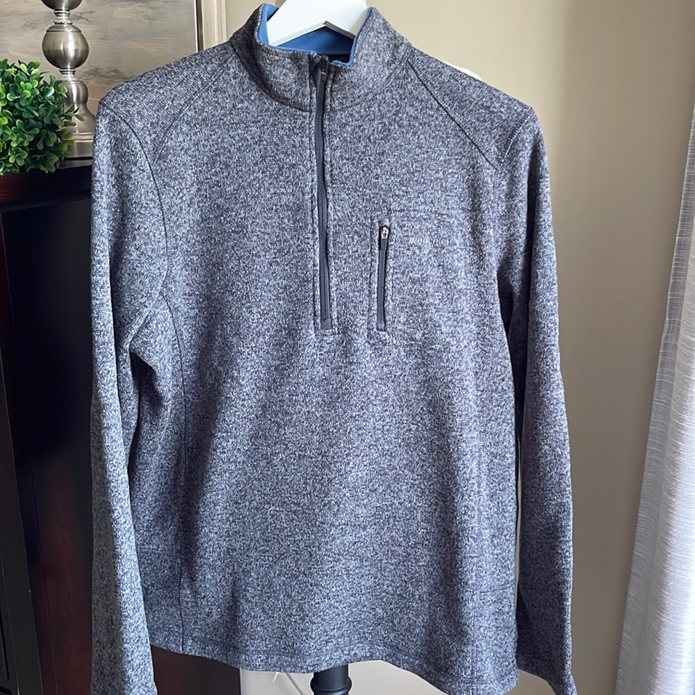 Woolrich charcoal grey men’s fleece sweater/pullover quarter zip Medium